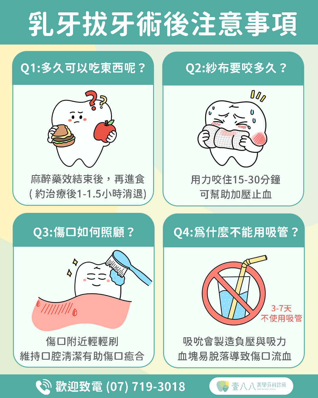 乳牙拔牙術後衛教-快速了解